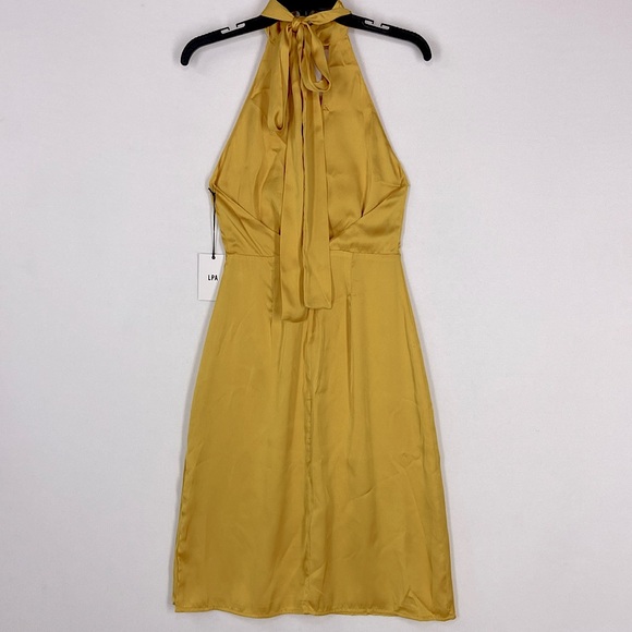 LPA Halter Tie Dress in Mustard Yellow Size XS from REVOLVE - Picture 6 of 7